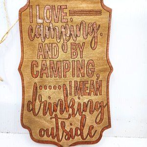 Baltic birch laser engraved wood sign.